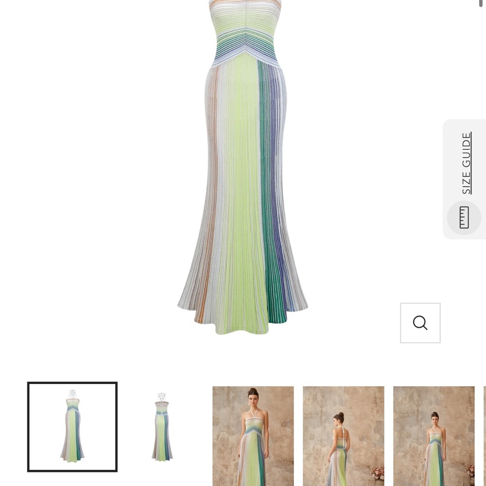 Elegant Multicolor Striped Maxi Dress